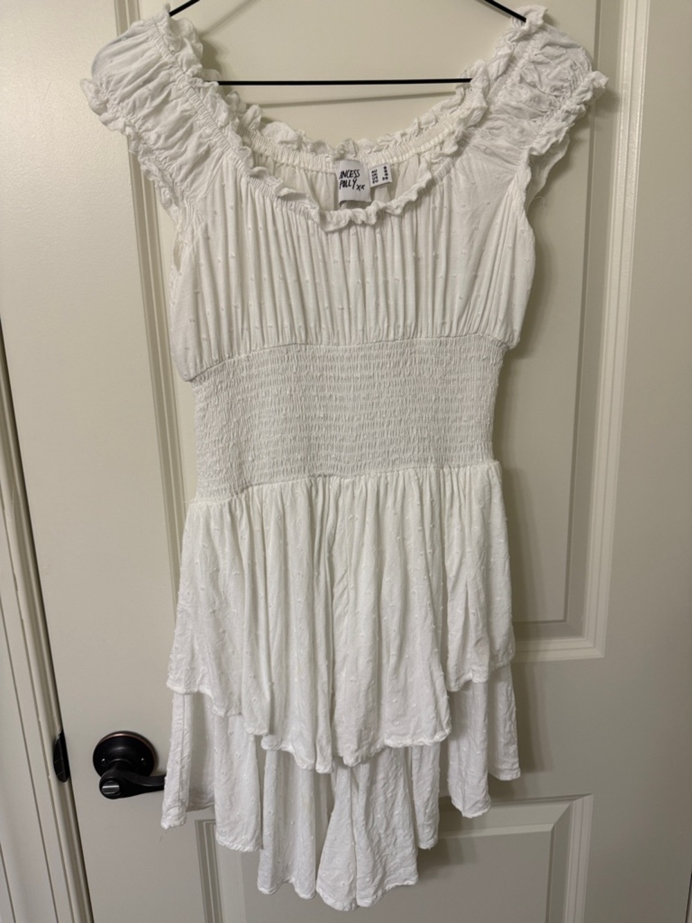 Princess Polly White Smocked Ruffle Bodice Dress